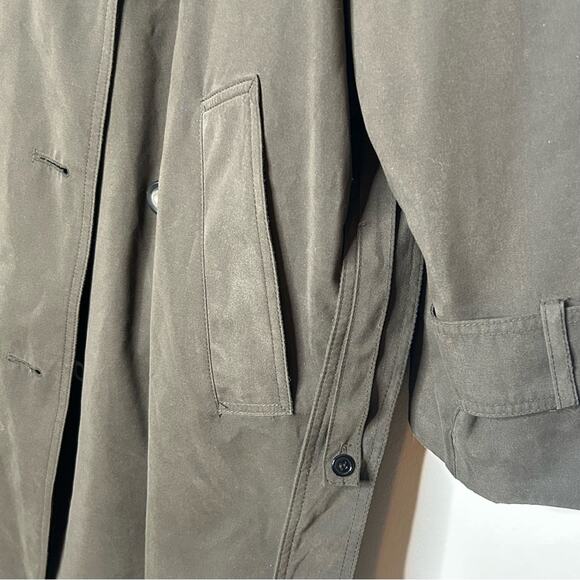 Lauren Ralph Lauren Trench Coat Jacket Wool Lined Removable Button Up Belted 40R - Picture 8 of 9